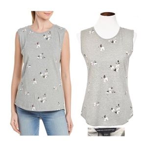 French connection gray floral tank top